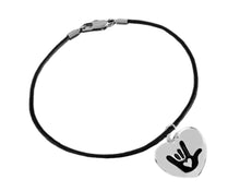 Load image into Gallery viewer, Deafness Awareness Symbol Heart Charm Bracelets - The Awareness Company