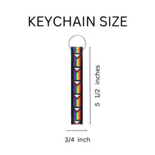 Load image into Gallery viewer, Daniel Quasar&#39;s &quot;Progress Pride&quot; Flag Lanyard Style Keychains - The Awareness Company