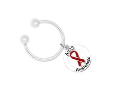 Load image into Gallery viewer, Round AIDS Awareness Keychain, Red Ribbon Jewelry Gift Shop