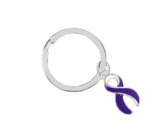 Load image into Gallery viewer, Bulk Split Style Purple Ribbon Key Chains - The Awareness Company