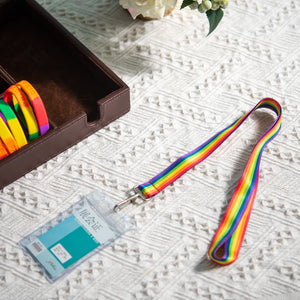 Bulk Gay Pride Rainbow Lanyards Wholesale, Badge Holders - The Awareness Company