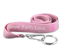 Load image into Gallery viewer, Pink Breast Cancer Ribbon Lanyards - The Awareness Company