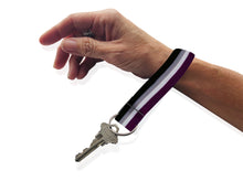 Load image into Gallery viewer, Bulk Asexual Flag Lanyard Style Keychains, Pride Parade Gear