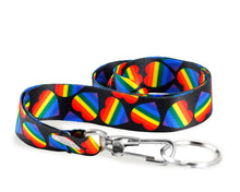 Load image into Gallery viewer, Rainbow Heart Lanyards Wholesale, Bulk LGBTQ Badge Holders - The Awareness Company