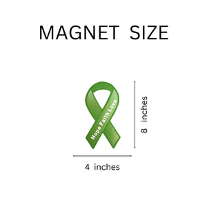 Green Ribbon Magnets for Mental Health, Organ Donation, Cerebral Palsy
