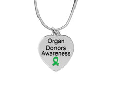 Load image into Gallery viewer, Bulk Heart Shaped Charm Organ Donors Necklaces - The Awareness Company