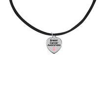 Load image into Gallery viewer, Breast Cancer Awareness Heart Leather Cord Necklaces - The Awareness Company