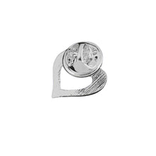Load image into Gallery viewer, Silver Open Heart Pins Wholesale, Heart Lapel Pins in Bulk