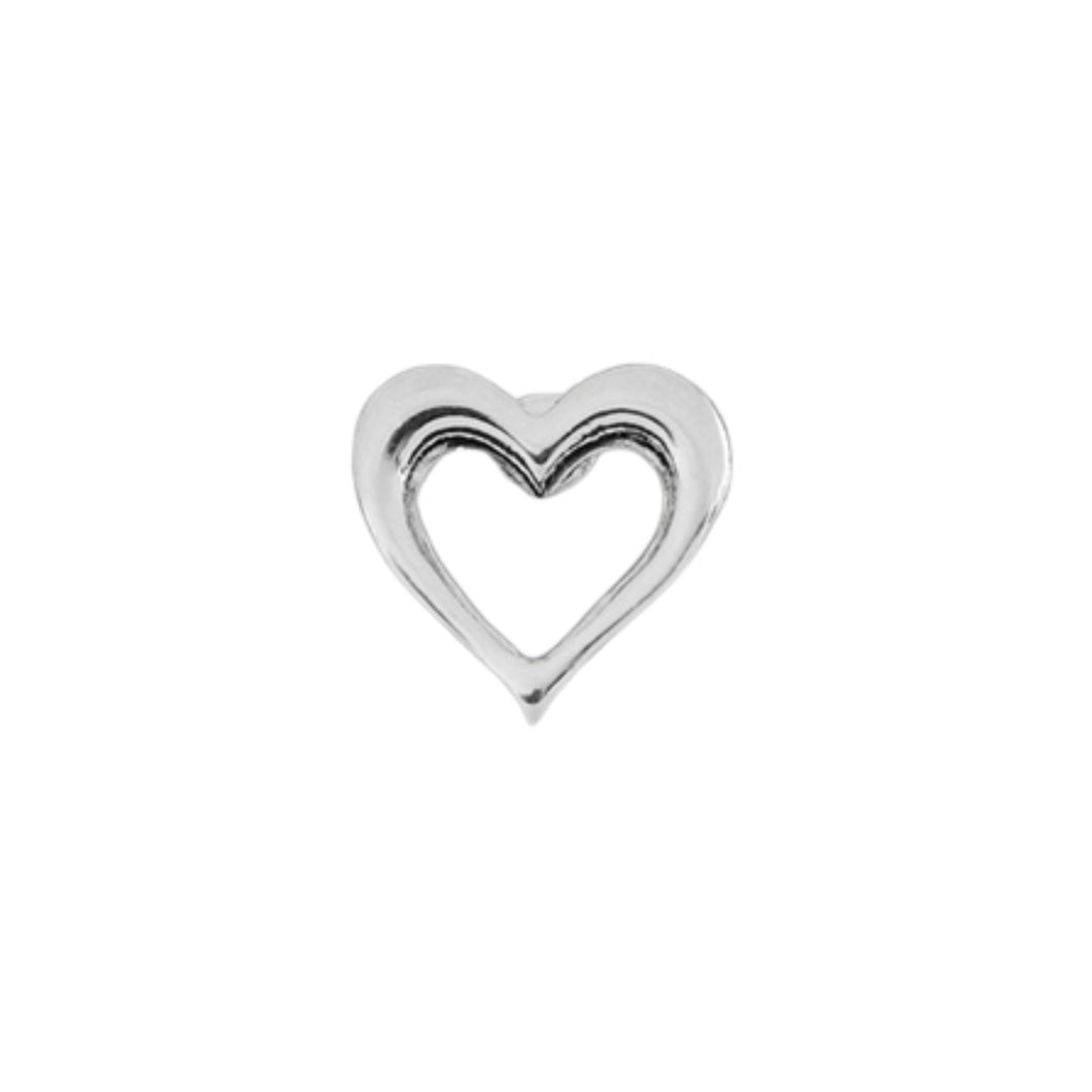 Silver Open Heart Pins Wholesale, Heart Lapel Pins in Bulk