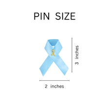 Load image into Gallery viewer, Bulk Satin Light Blue Awareness Ribbon Pins Bulk - The Awareness Company