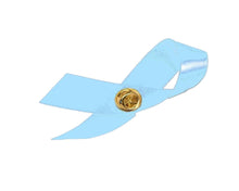 Load image into Gallery viewer, Bulk Satin Light Blue Awareness Ribbon Pins Bulk - The Awareness Company