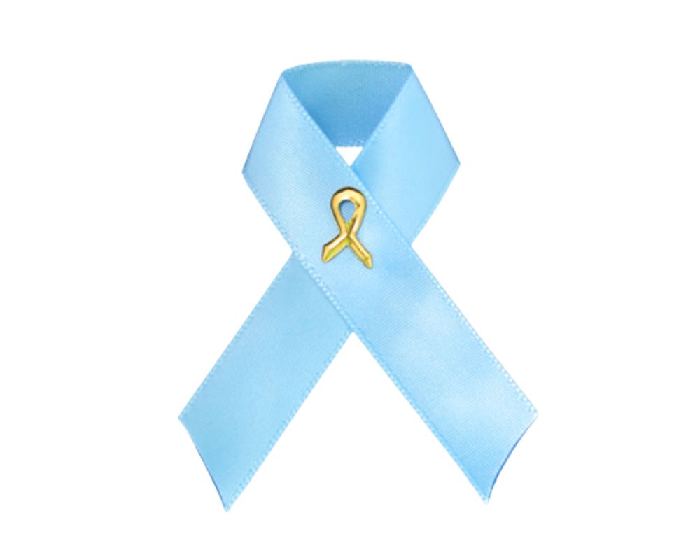 Bulk Satin Light Blue Awareness Ribbon Pins Bulk - The Awareness Company