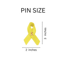 Load image into Gallery viewer, Bulk Satin Yellow Ribbon Awareness Pins Wholesale, Missing Children - The Awareness Company