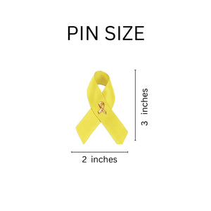 Bulk Satin Yellow Ribbon Awareness Pins Wholesale, Missing Children - The Awareness Company