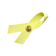 Load image into Gallery viewer, Bulk Satin Yellow Ribbon Awareness Pins Wholesale, Missing Children - The Awareness Company