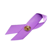 Load image into Gallery viewer, Bulk Satin Purple Ribbons for Alzheimers, Domestic Violence, Lupus - The Awareness Company