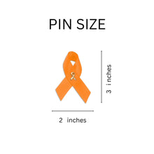 Load image into Gallery viewer, Satin Orange Ribbon Awareness Pins - The Awareness Company