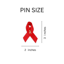 Load image into Gallery viewer, Satin Red Ribbon Awareness Pins - The Awareness Company