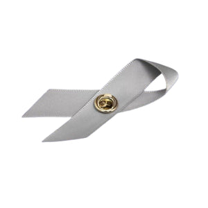 Gray Satin Ribbon Awareness Pins - The Awareness Company