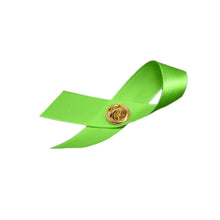 Load image into Gallery viewer, Satin Lime Green Awareness Ribbon Pins - The Awareness Company