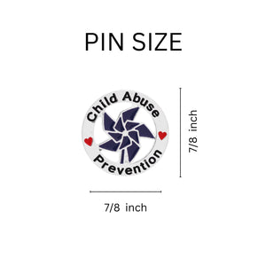 Child Abuse Prevention Blue Pinwheel Pins, Bulk Awareness Jewelry
