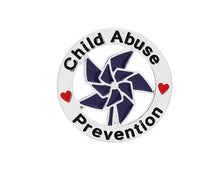 Load image into Gallery viewer, Child Abuse Prevention Blue Pinwheel Pins, Bulk Awareness Jewelry