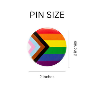 Round Daniel Quasar "Progress Pride" Rainbow Flag Pins - The Awareness Company