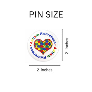 Bulk Heart Autism Awareness Button Pins Wholesale, Autism Lapel Pins - The Awareness Company