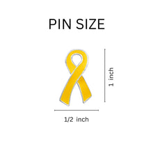 Load image into Gallery viewer, Large Flat Gold Ribbon Tac Pin Wholesale, Pediatric Cancer Awareness Pin