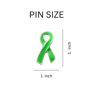 Bulk Large Flat Green Ribbon Awareness Pins. Mental Health, Organ Donation