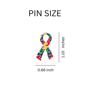 Bulk Autism Awareness Ribbon Pins, Autism Awareness Lapel Pins