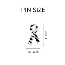 Load image into Gallery viewer, Black and White Zebra Print Ribbon Pins, Rare Disease, EDS, hEDS