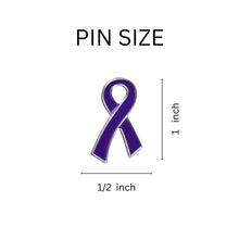 Load image into Gallery viewer, Flat Purple Ribbon Cancer Pins for Alzheimers, Domestic Violence, Cancer