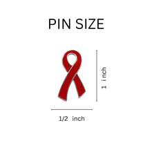 Load image into Gallery viewer, Large Flat Red Ribbon Pins For AIDS Awareness