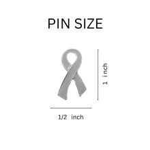 Load image into Gallery viewer, Large Flat Gray Ribbon Tac Pins Wholesale, Brain Cancer Awareness