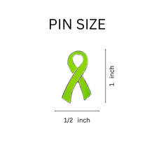 Load image into Gallery viewer, Large Flat Lyme Disease Lime Green Ribbon Tac Pins Wholesale