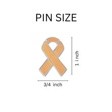 Load image into Gallery viewer, Bulk Peach Ribbon Awareness Pins for Uterine Cancer Fundraising - The Awareness Company