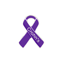 Load image into Gallery viewer, Bulk Crohn&#39;s Disease Ribbon Pins, Purple Crohn&#39;s Ribbons - The Awareness Company