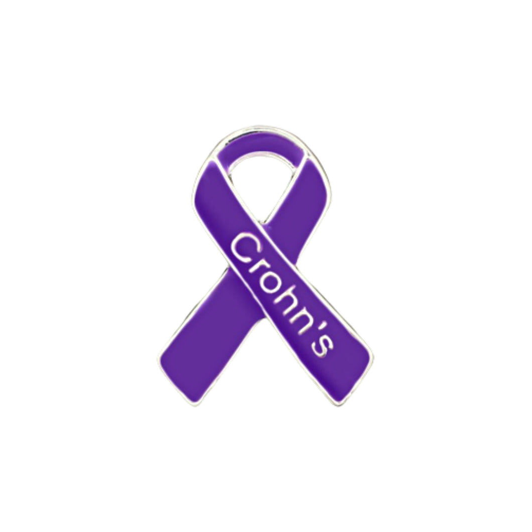 Bulk Crohn's Disease Ribbon Pins, Purple Crohn's Ribbons - The Awareness Company