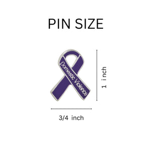 Bulk Domestic Violence Awareness Pins, Purple Domestic Violence Ribbons - The Awareness Company