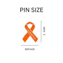 Load image into Gallery viewer, Bulk Leukemia Awareness Ribbon Pins, Orange Leukemia Ribbons - The Awareness Company