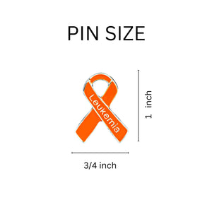 Bulk Leukemia Awareness Ribbon Pins, Orange Leukemia Ribbons - The Awareness Company