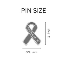 Load image into Gallery viewer, Bulk Brain Cancer Awareness Ribbon Pins, Gray Brain Cancer Ribbons - The Awareness Company