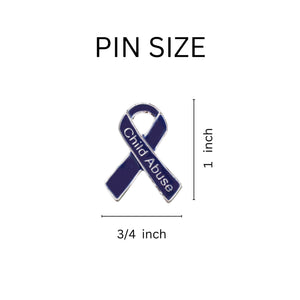 Bulk Child Abuse Awareness Ribbon Pins, Blue Child Abuse Ribbons - The Awareness Company