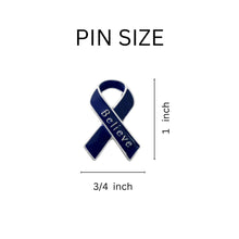 Load image into Gallery viewer, Believe Dark Blue Ribbon Pins Wholesale, Huntington&#39;s Awareness