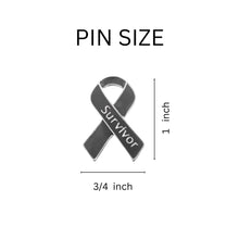 Load image into Gallery viewer, Survivor Gray Ribbon Pins Wholesale, Brain Cancer Awareness