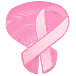 Large Pink Ribbon Paper Ribbon Cutouts - The Awareness Company