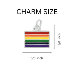 Bulk Rainbow Rectangle Flag Black Cord Bracelets, LGBTQ Rainbow Jewelry - The Awareness Company