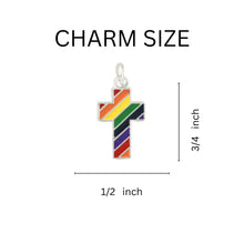 Load image into Gallery viewer, Bulk Rainbow Flag Cross Black Cord Bracelets, LGBTQ Rainbow Jewelry - The Awareness Company