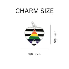 Load image into Gallery viewer, Bulk Straight Ally Heart Flag Black Cord Bracelets, LGBTQ Gay Pride Jewelry - The Awareness Company